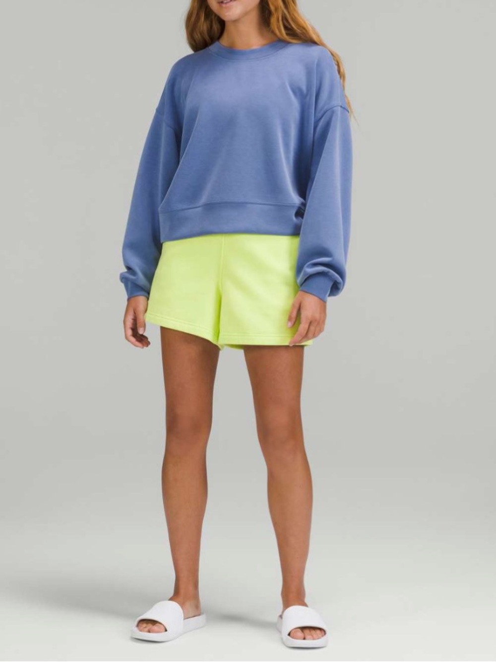 Lululemon Perfectly Oversized Cropped Crew Softstrem Size 4 Water Drop